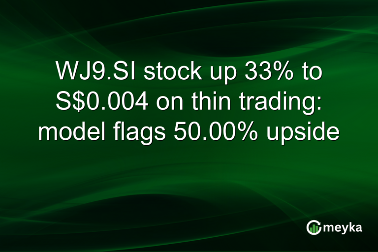 WJ9.SI stock up 33% to S$0.004 on thin trading: model flags 50.00% upside