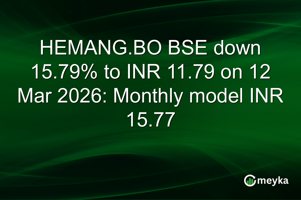 HEMANG.BO BSE down 15.79% to INR 11.79 on 12 Mar 2026: Monthly model INR 15.77