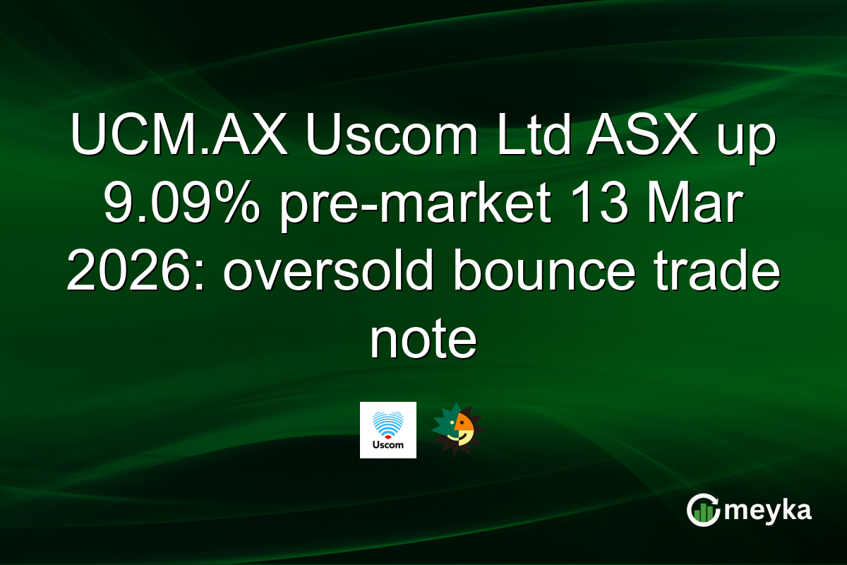 UCM.AX Uscom Ltd ASX up 9.09% pre-market 13 Mar 2026: oversold bounce trade note