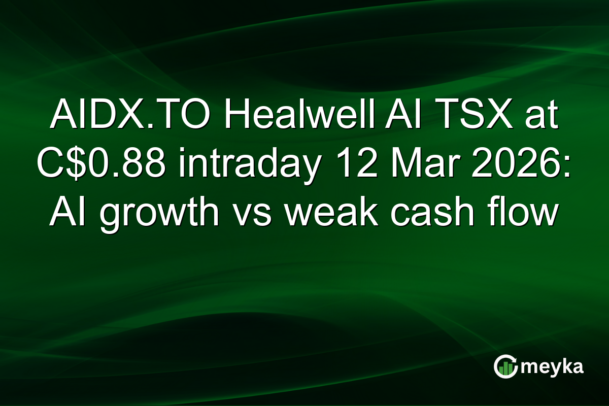 AIDX.TO Healwell AI TSX at C$0.88 intraday 12 Mar 2026: AI growth vs weak cash flow
