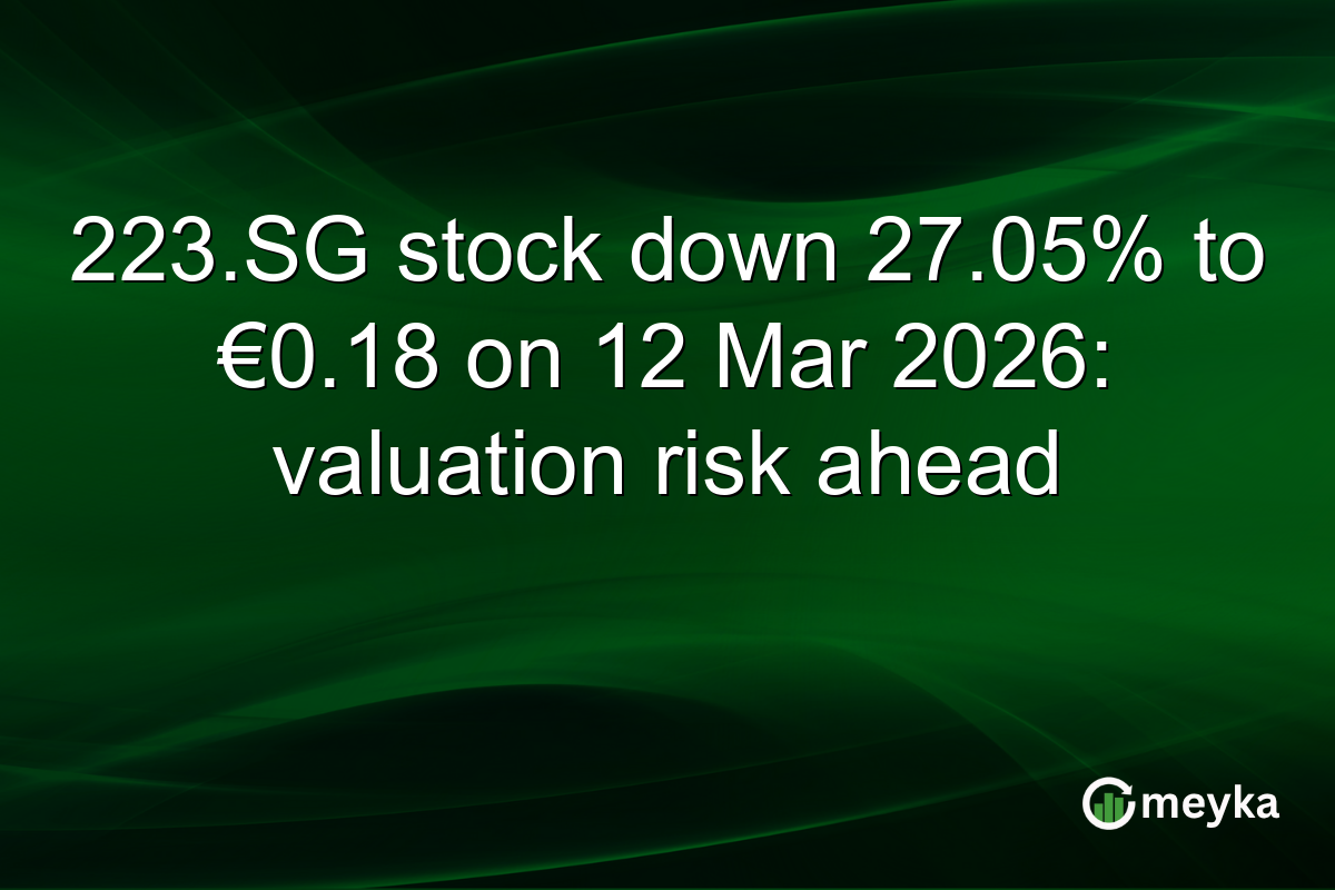 223.SG stock down 27.05% to €0.18 on 12 Mar 2026: valuation risk ahead