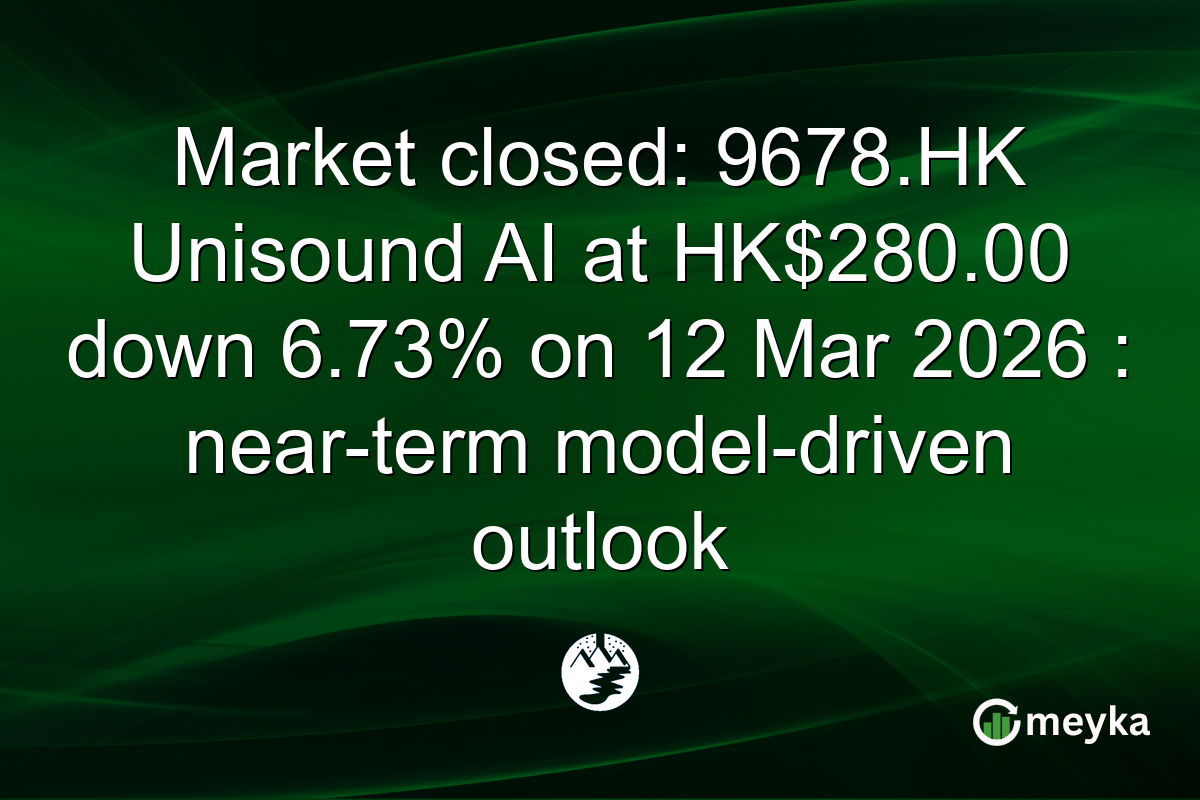 Market closed: 9678.HK Unisound AI at HK$280.00 down 6.73% on 12 Mar 2026 : near-term model-driven outlook