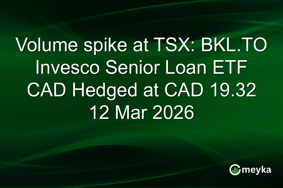 Volume spike at TSX: BKL.TO Invesco Senior Loan ETF CAD Hedged at CAD 19.32 12 Mar 2026