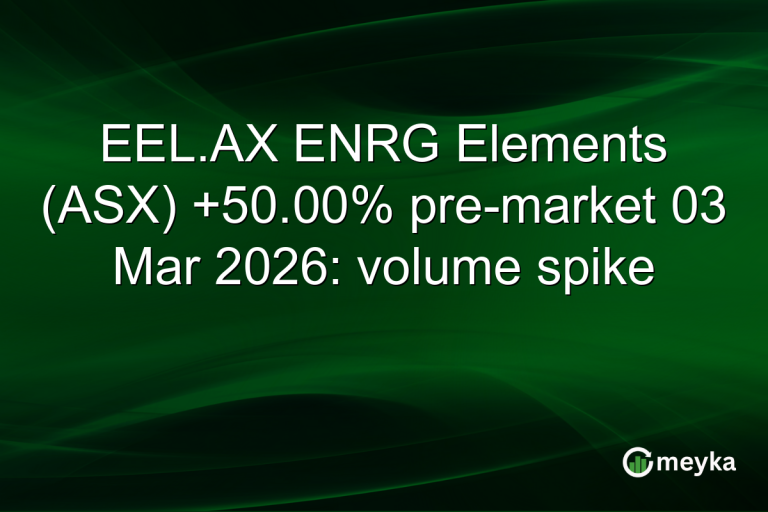 EEL.AX ENRG Elements (ASX) +50.00% pre-market 03 Mar 2026: volume spike