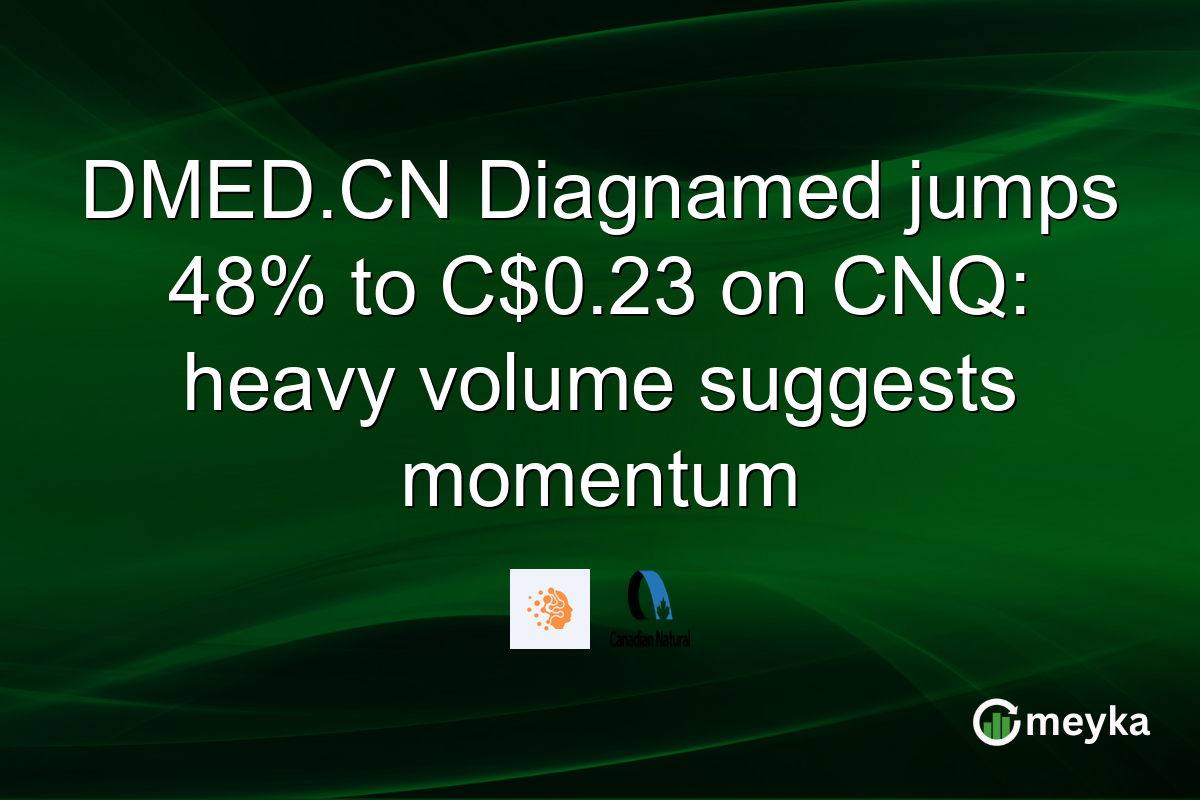 DMED.CN Diagnamed jumps 48% to C$0.23 on CNQ: heavy volume suggests momentum