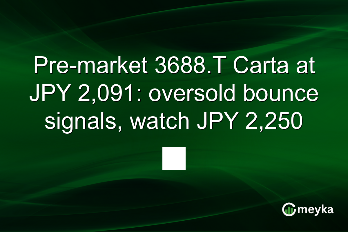 Pre-market 3688.T Carta at JPY 2,091: oversold bounce signals, watch JPY 2,250