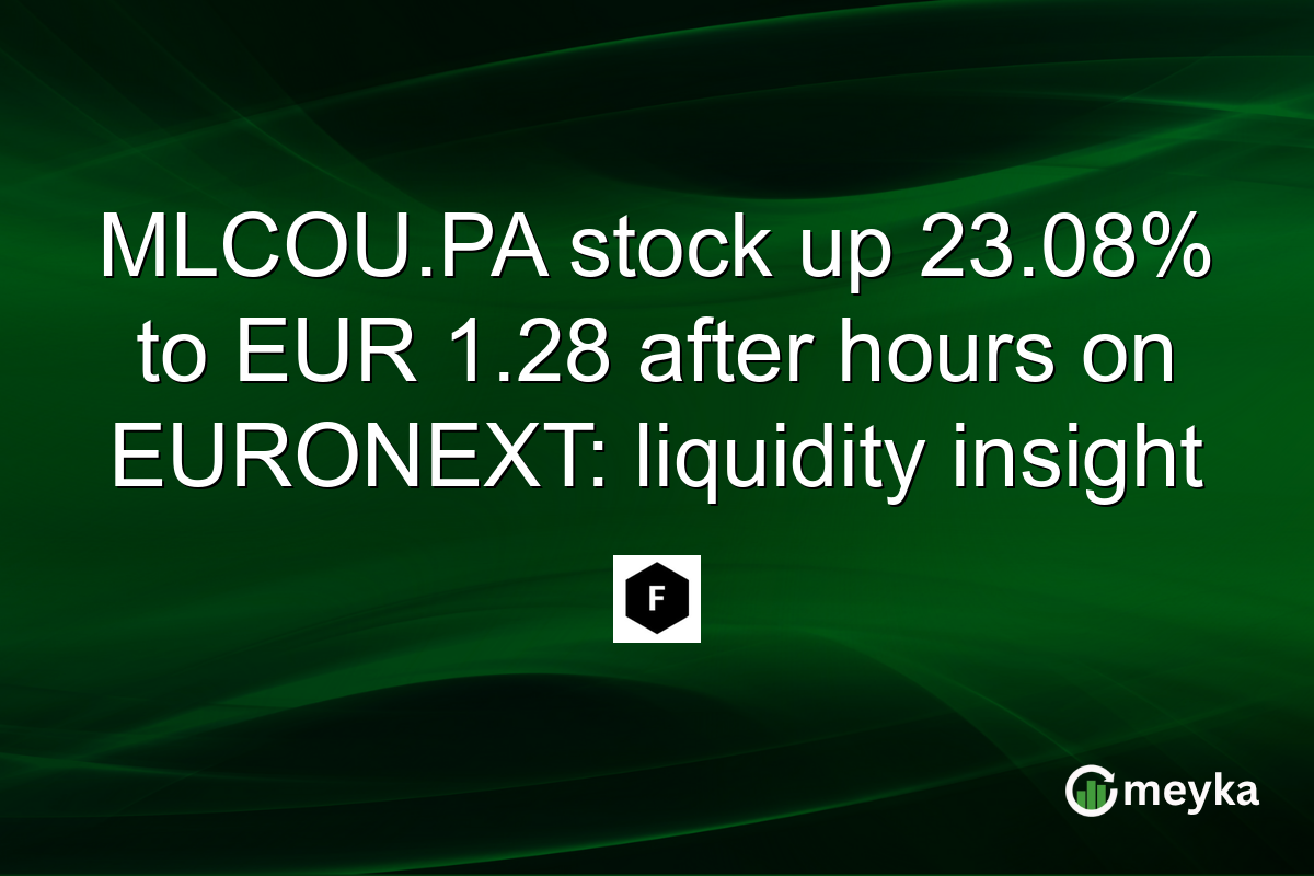 MLCOU.PA stock up 23.08% to EUR 1.28 after hours on EURONEXT: liquidity insight