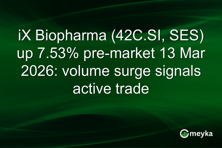 iX Biopharma (42C.SI, SES) up 7.53% pre-market 13 Mar 2026: volume surge signals active trade