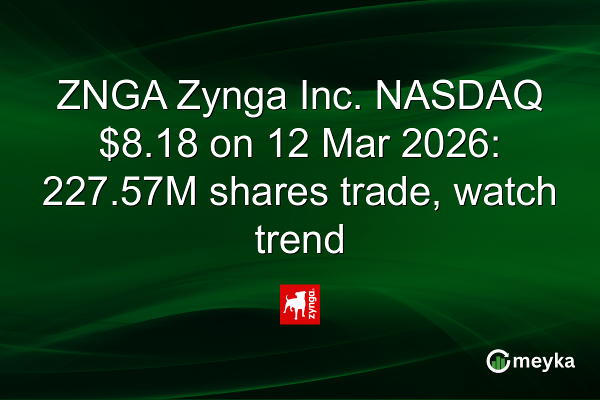ZNGA Zynga Inc. NASDAQ $8.18 on 12 Mar 2026: 227.57M shares trade, watch trend