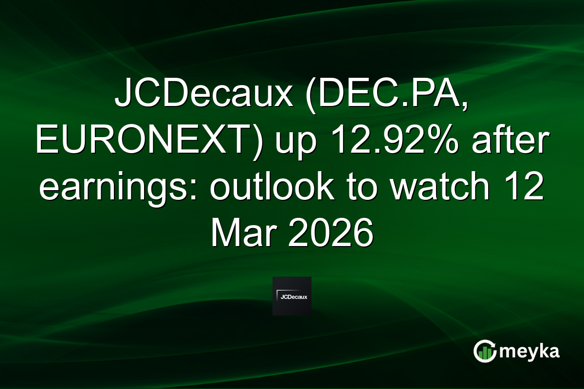 JCDecaux (DEC.PA, EURONEXT) up 12.92% after earnings: outlook to watch 12 Mar 2026