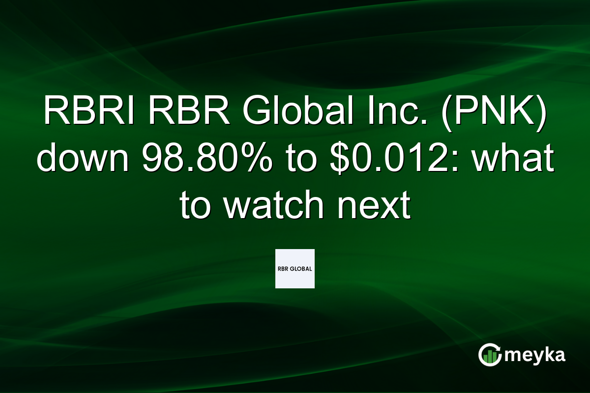 RBRI RBR Global Inc. (PNK) down 98.80% to $0.012: what to watch next