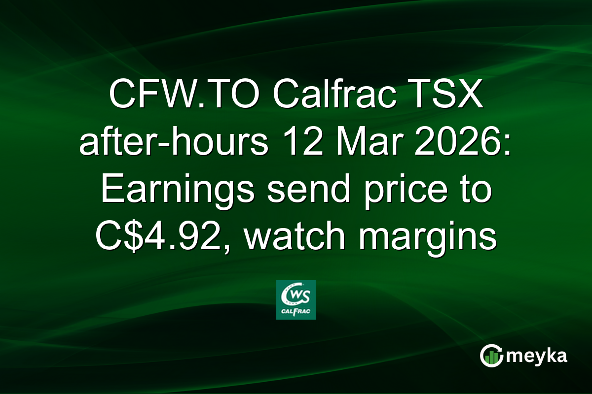 CFW.TO Calfrac TSX after-hours 12 Mar 2026: Earnings send price to C$4.92, watch margins