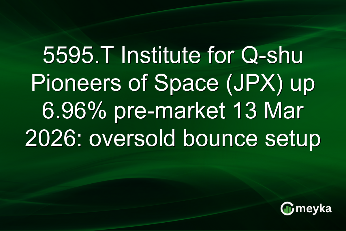 5595.T Institute for Q-shu Pioneers of Space (JPX) up 6.96% pre-market 13 Mar 2026: oversold bounce setup