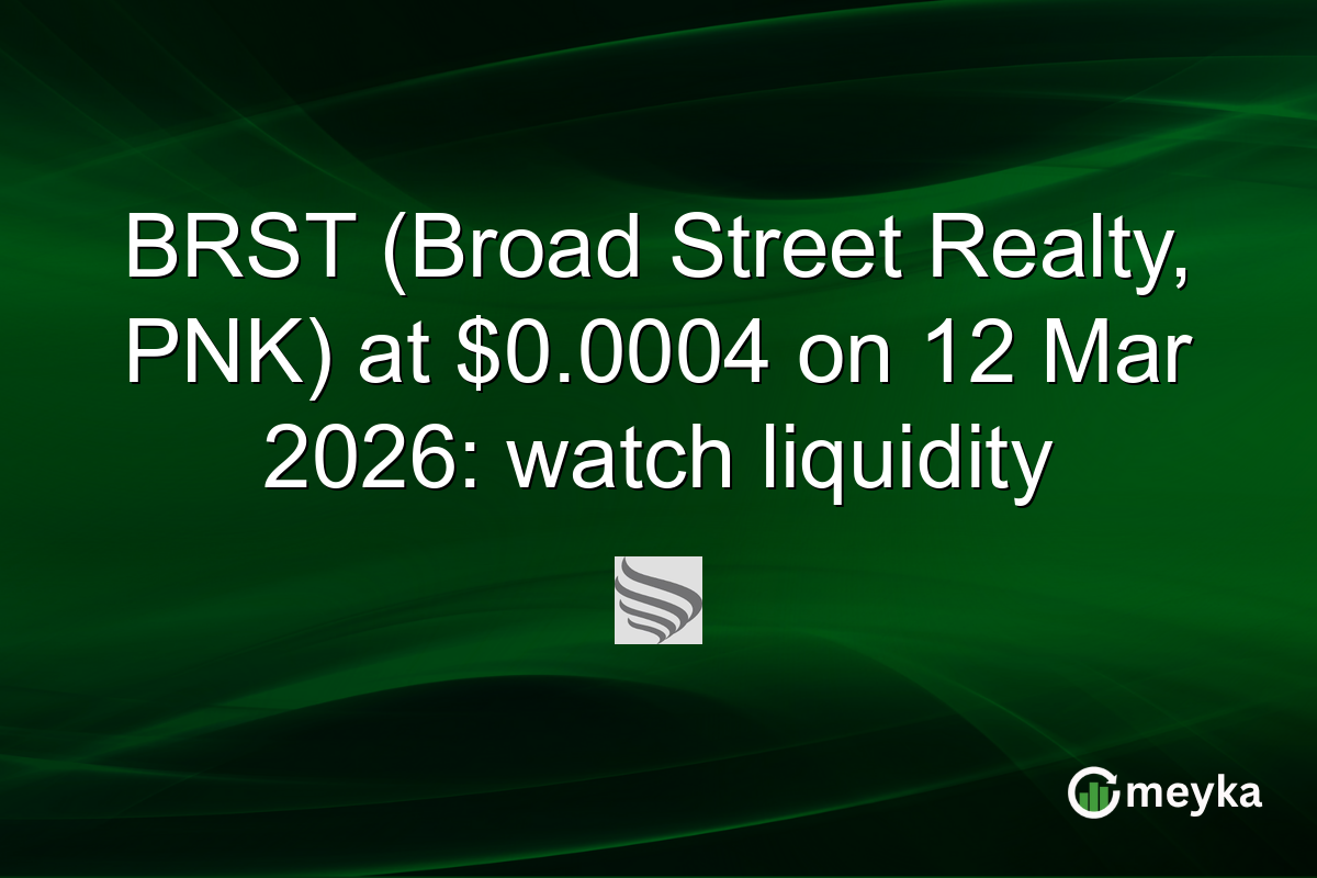 BRST (Broad Street Realty, PNK) at $0.0004 on 12 Mar 2026: watch liquidity