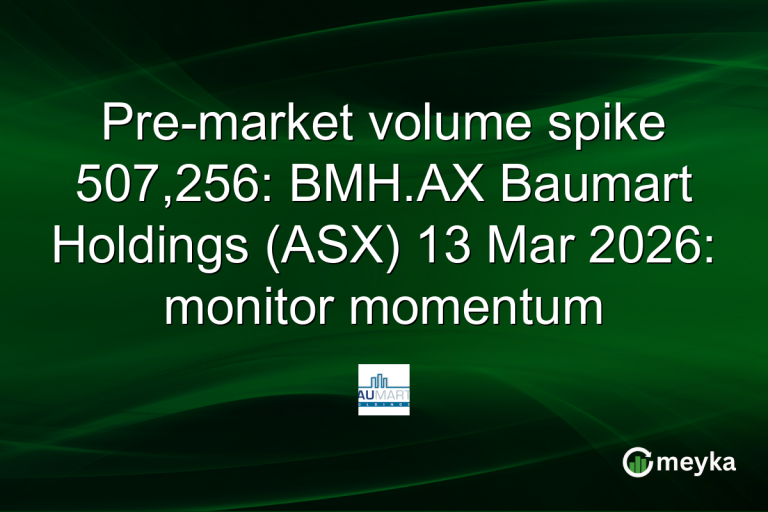 Pre-market volume spike 507,256: BMH.AX Baumart Holdings (ASX) 13 Mar 2026: monitor momentum