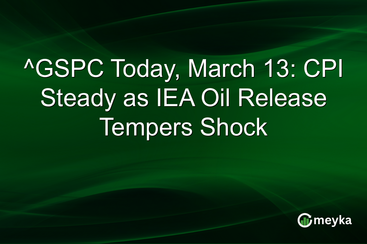 ^GSPC Today, March 13: CPI Steady as IEA Oil Release Tempers Shock