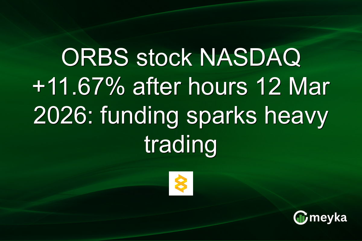 ORBS stock NASDAQ +11.67% after hours 12 Mar 2026: funding sparks heavy trading