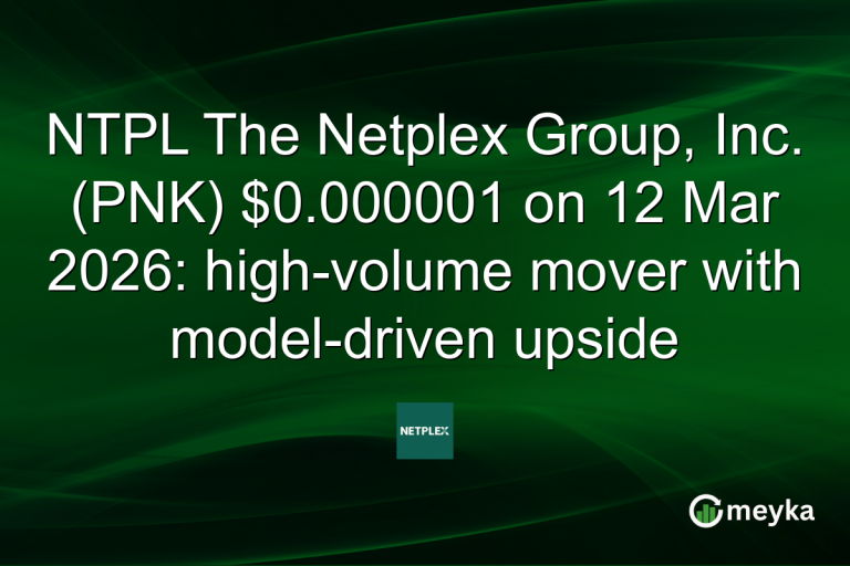 NTPL The Netplex Group, Inc. (PNK) $0.000001 on 12 Mar 2026: high-volume mover with model-driven upside