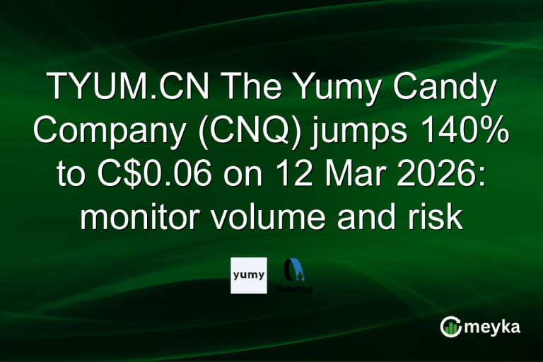 TYUM.CN The Yumy Candy Company (CNQ) jumps 140% to C$0.06 on 12 Mar 2026: monitor volume and risk