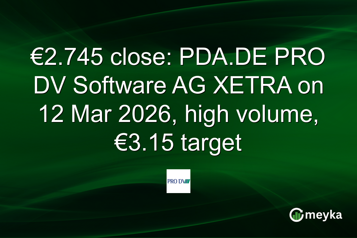€2.745 close: PDA.DE PRO DV Software AG XETRA on 12 Mar 2026, high volume, €3.15 target