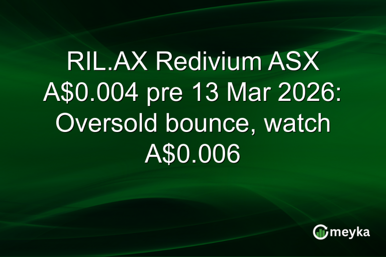 RIL.AX Redivium ASX A$0.004 pre 13 Mar 2026: Oversold bounce, watch A$0.006