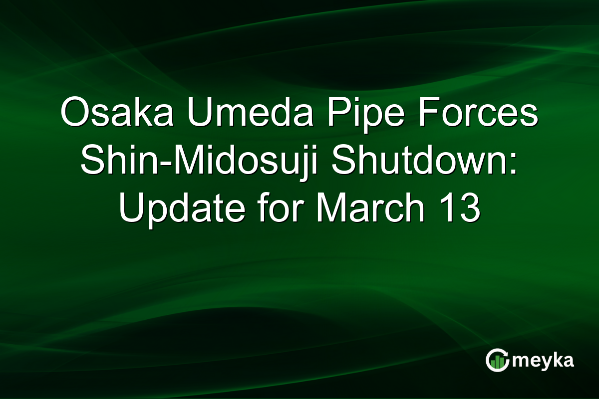 Osaka Umeda Pipe Forces Shin-Midosuji Shutdown: Update for March 13