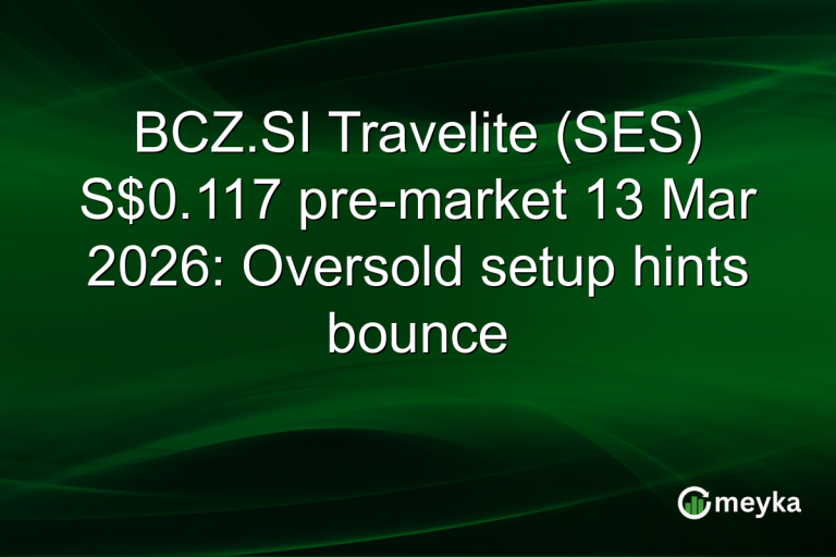 BCZ.SI Travelite (SES) S$0.117 pre-market 13 Mar 2026: Oversold setup hints bounce