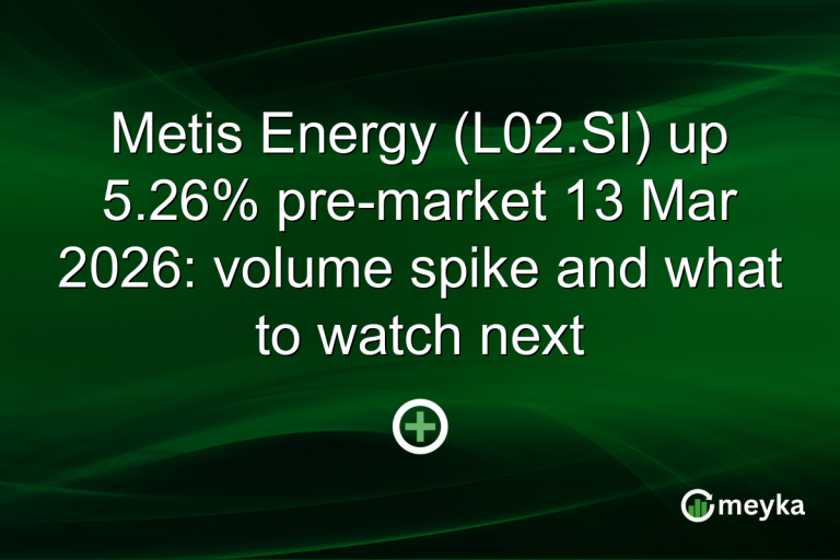Metis Energy (L02.SI) up 5.26% pre-market 13 Mar 2026: volume spike and what to watch next
