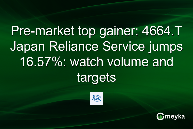 Pre-market top gainer: 4664.T Japan Reliance Service jumps 16.57%: watch volume and targets