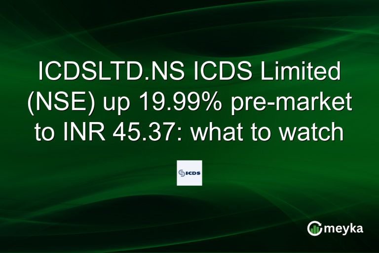 ICDSLTD.NS ICDS Limited (NSE) up 19.99% pre-market to INR 45.37: what to watch