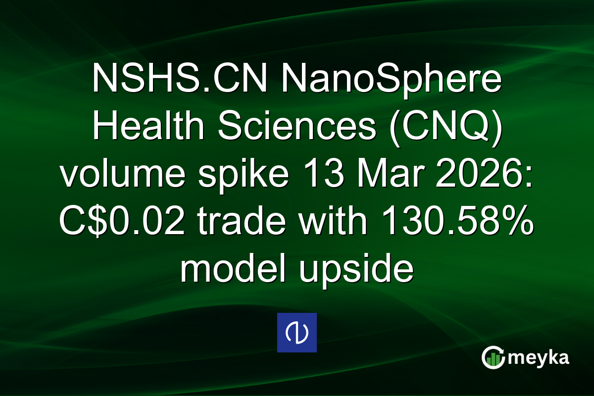 NSHS.CN NanoSphere Health Sciences (CNQ) volume spike 13 Mar 2026: C$0.02 trade with 130.58% model upside