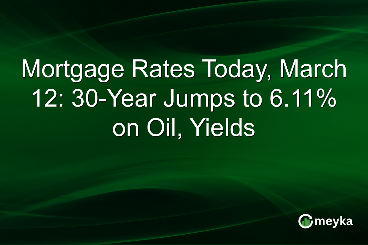 Mortgage Rates Today, March 12: 30-Year Jumps to 6.11% on Oil, Yields