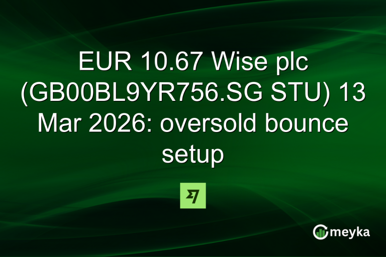 EUR 10.67 Wise plc (GB00BL9YR756.SG STU) 13 Mar 2026: oversold bounce setup