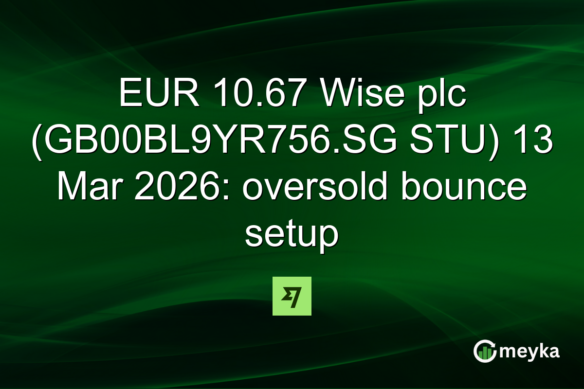 EUR 10.67 Wise plc (GB00BL9YR756.SG STU) 13 Mar 2026: oversold bounce setup