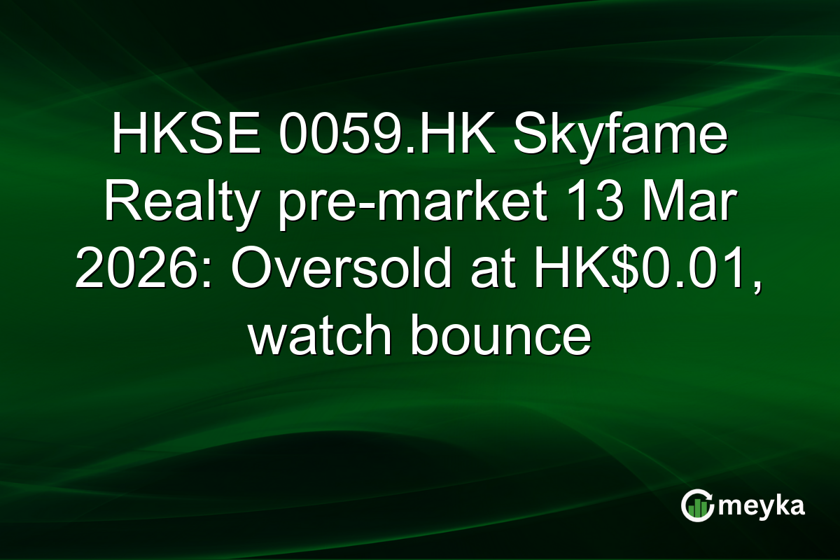 HKSE 0059.HK Skyfame Realty pre-market 13 Mar 2026: Oversold at HK$0.01, watch bounce