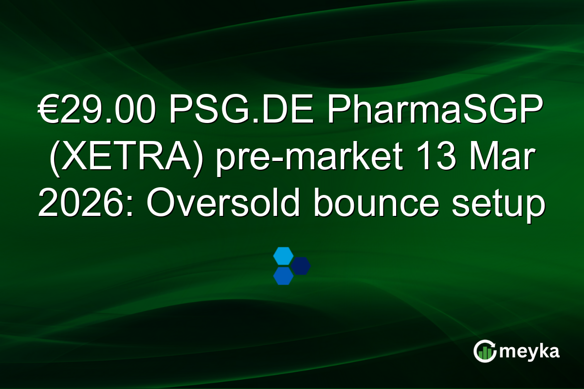 €29.00 PSG.DE PharmaSGP (XETRA) pre-market 13 Mar 2026: Oversold bounce setup