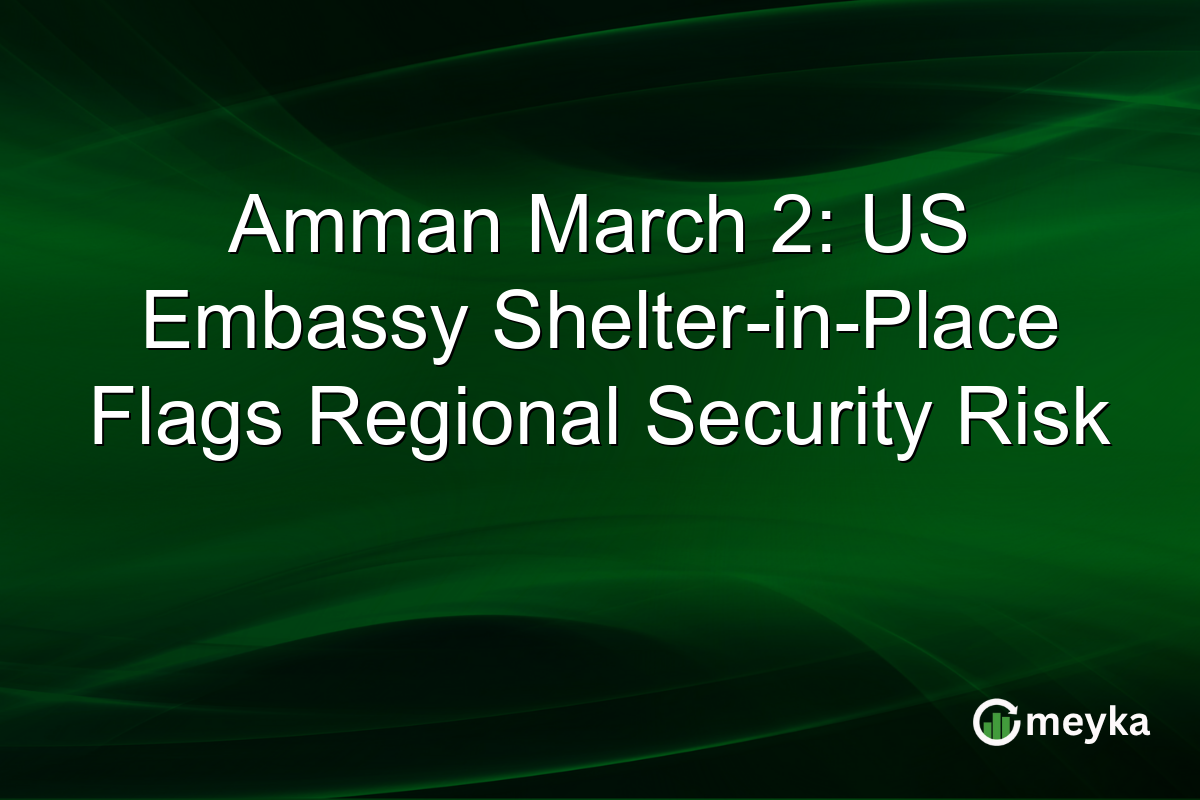 Amman March 2: US Embassy Shelter-in-Place Flags Regional Security Risk