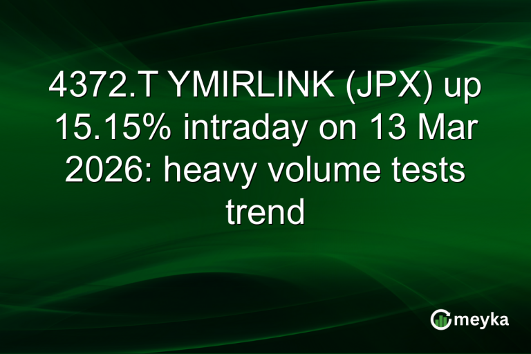 4372.T YMIRLINK (JPX) up 15.15% intraday on 13 Mar 2026: heavy volume tests trend