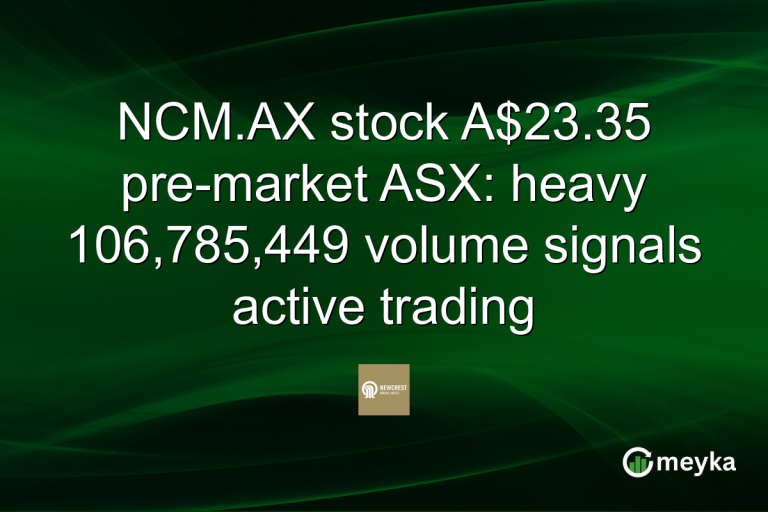 NCM.AX stock A$23.35 pre-market ASX: heavy 106,785,449 volume signals active trading