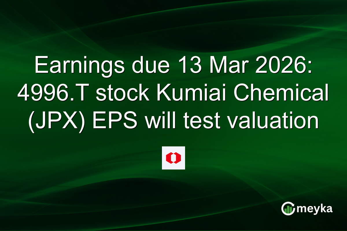 Earnings due 13 Mar 2026: 4996.T stock Kumiai Chemical (JPX) EPS will test valuation
