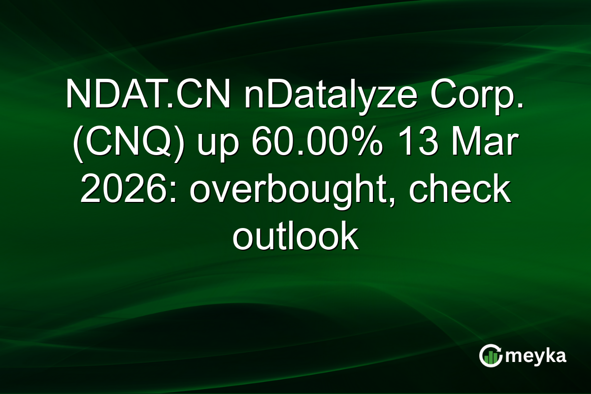NDAT.CN nDatalyze Corp. (CNQ) up 60.00% 13 Mar 2026: overbought, check outlook