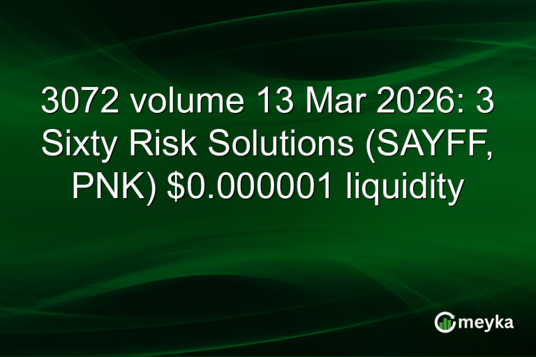 3072 volume 13 Mar 2026: 3 Sixty Risk Solutions (SAYFF, PNK) $0.000001 liquidity