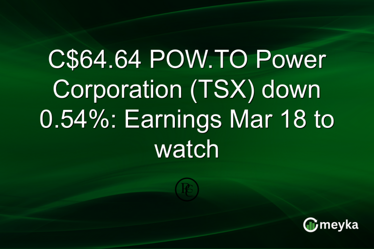 C$64.64 POW.TO Power Corporation (TSX) down 0.54%: Earnings Mar 18 to watch