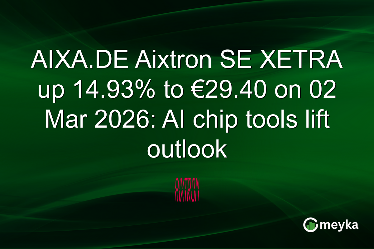 AIXA.DE Aixtron SE XETRA up 14.93% to €29.40 on 02 Mar 2026: AI chip tools lift outlook