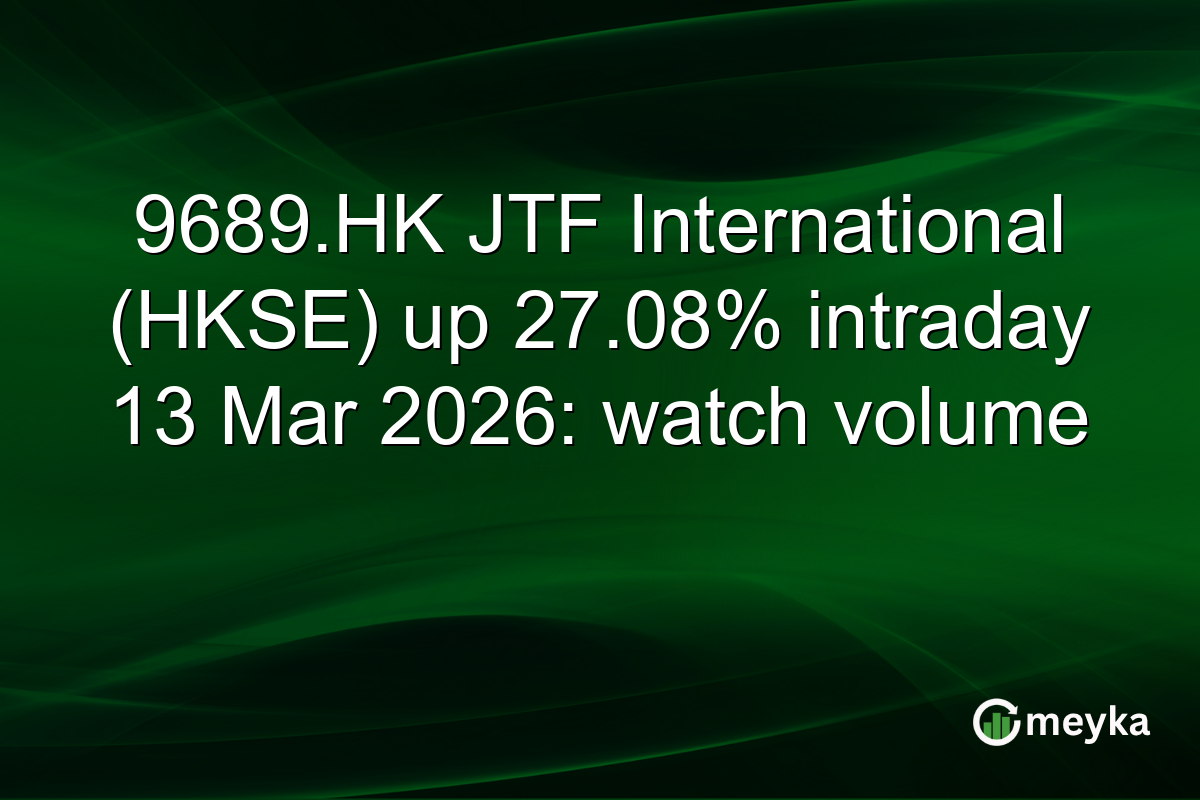 9689.HK JTF International (HKSE) up 27.08% intraday 13 Mar 2026: watch volume