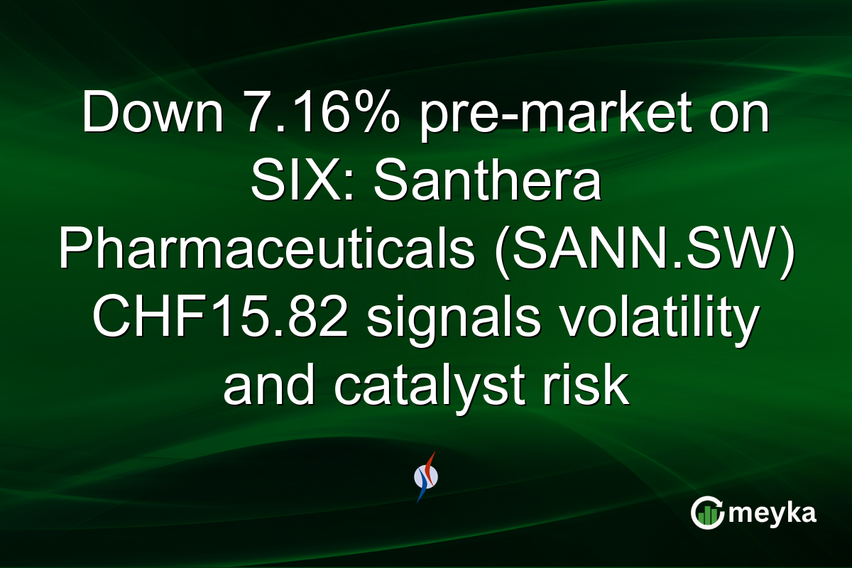 Down 7.16% pre-market on SIX: Santhera Pharmaceuticals (SANN.SW) CHF15.82 signals volatility and catalyst risk