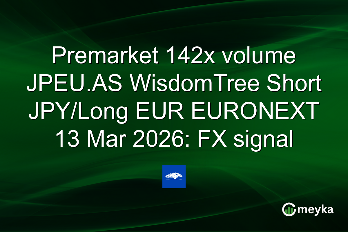 Premarket 142x volume JPEU.AS WisdomTree Short JPY/Long EUR EURONEXT 13 Mar 2026: FX signal