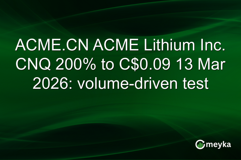 ACME.CN ACME Lithium Inc. CNQ 200% to C$0.09 13 Mar 2026: volume-driven test