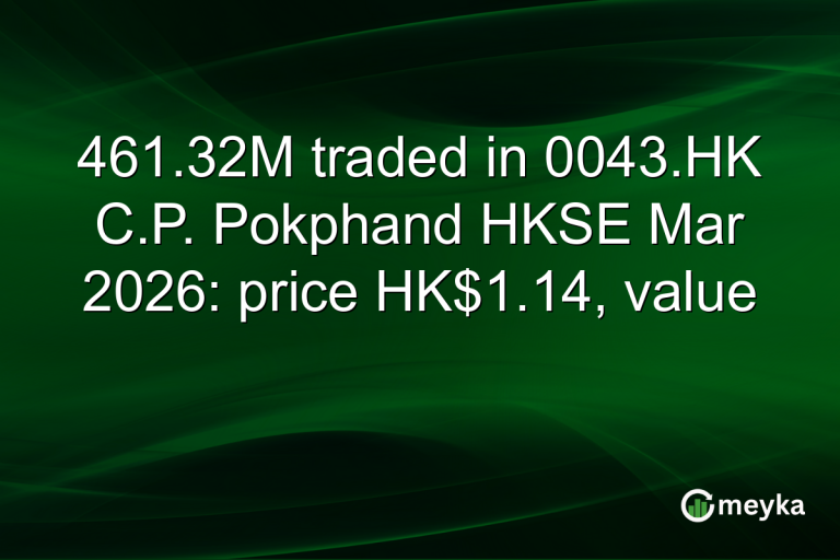 461.32M traded in 0043.HK C.P. Pokphand HKSE Mar 2026: price HK$1.14, value