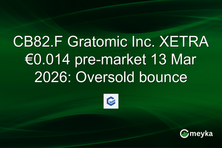 CB82.F Gratomic Inc. XETRA €0.014 pre-market 13 Mar 2026: Oversold bounce